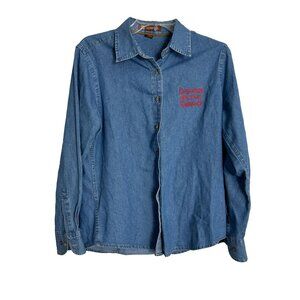 Harrington Denim Shirt Mens Size Medium Operation Military Embrace Button Front